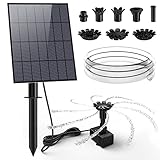 AMZtime 3,5W DIY Solar Springbrunnen für Außen mit 1,5M Wasserleitung und...