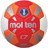 Molten Unisex – Erwachsene Trainingsball Handball, rot/orange/weiß/Silber,...