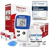 sinocare Blutzuckermessgerät, Glucose Monitor mit Blutzuckerteststreifen 100,...