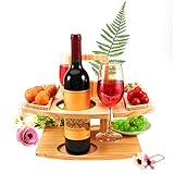 MVPACKEEY Outdoor-Wein-Picknick-Tisch, große klappbare tragbare Holz-Snack- und...