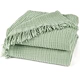 Pure Label Musselin Decke 150x200 cm - Oeko-Tex zertifizierte Kuscheldecke aus...