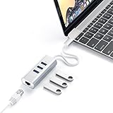 SATECHI USB-C Hub Adapter, USB-C Adapter mit 3 USB-A 3.0 Ports & Ethernet-Port,...