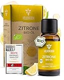 Heldengrün® BIO Zitronenöl [100% NATURREIN] Kaltgepresst aus echten Zitronen...