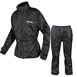 Motorrad Regenkombi Regenhose Regenjacke Wasserdicht Regenanzug Schwarz XL