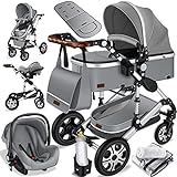 KESSER® Loops 3 in 1 Kinderwagen Kombikinderwagen Komplett-Set inkl. Babywanne...