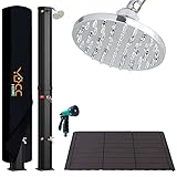CCLIFE Solardusche mit Kunststoffboden und Handbrause 40L Solar Gartendusche...