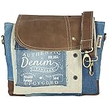 Sunsa Damen Umhängetasche. kleine Messenger Tasche aus Canvas recycelte Jeans &...