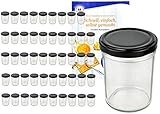 MamboCat 50er Set Sturzgläser 230 ml Hoch Deckelfarbe schwarz to 66 inkl....