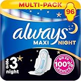 Always Maxi Binden Damen Gr. 3, Night (12 Damenbinden mit Flügeln) weich und...