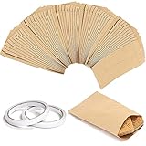 VEGCOO 150 Stück Braune Flachbeutel Papiertüten Klein 6 * 10 CM Mini...