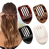 4 Stück Flache Haarklammern für Damen, Starker Halt Flat Claw Clip Rutschfest...