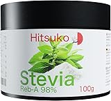 Ultra-konzentriertes Stevia-Pulver (100g) | 98% Reba-98 Pur | 470x süßer als...