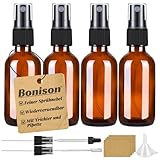 Bonison Sprühflasche Glas Braunglas 50ml Glassprühflaschen Sprühflaschen...