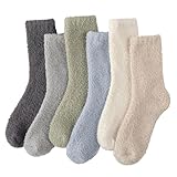 ILovDaisy Kuschelsocken Damen 6 Paare Warme Flauschige Socken, Weihnachtssocken,...