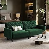 Yaheetech 2 Sitzer Sofa, 159cm Polstersofa aus Samtstoff, Kleine Sofacouch,...