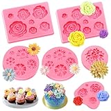 Kisvic 3D Blume Silikon Seifen Form, 6 Stück Rose Blume Fondant Silikon Form,...