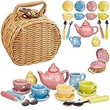 alles-meine.de GmbH 18 TLG. Set Picknick Korb - Puppengeschirr/Teeservice &...