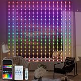 ZAIYW Smart Lichtervorhang RGB 5050 mit Integriertem Chip, 2,4M x 1,8M Vorhang...