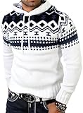 Reslad Norweger Pullover Herren Winterpullover Kapuzenpullover | Strickpullover...