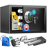 KESSER® Elektr. Tresor mit Fingerabdruck & Schlüssel S | Inkl. Notfallakku |...