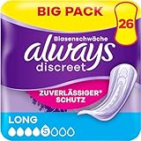 Always Discreet Inkontinenzeinlagen Für Frauen Long 26 Stück Rundumschutz...