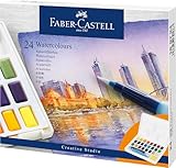 Faber-Castell 169724 - Aquarellfarben in Näpfchen, mit Mischpalette und...