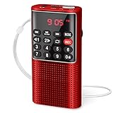 PRUNUS J-328 Taschenradio FM/UKW, Digital Radio Klein mit Rekorder, Kofferradio...