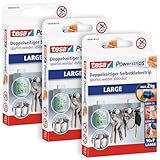 tesa Powerstrips Large im 3er Pack - Doppelseitige Klebestreifen zur Montage von...