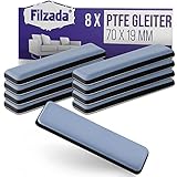 Filzada® 8X Teflongleiter Selbstklebend - 70 x 19 mm (eckig) - Profi...