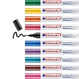 edding 750 Glanzlackmarker Set - mehrfarbig - 10 bunte Lackmarker - Rundspitze...