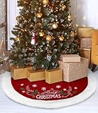 SOBEAU Weihnachtsbaum Rock,122 cm Weihnachtsbaum Decke Runde mit...