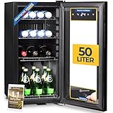 Sommertal Kühlschrank mit Glastür GK50– Leiser Getränkekühlschrank mit...