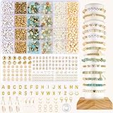 EUES Natürliche Amazonit Perlen Perlen für Armbänder, Edelstein Perlen Kit,...
