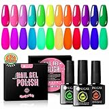 UR SUGAR UV Nagellack Neon 12Farben Gel Nagellack Set Blau Rot Gelb Farbe...