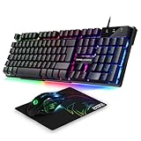 EMPIRE GAMING - Pack 3 in 1 MK800 - Gaming-Tastatur QWERTZ Deutsche RGB 105...