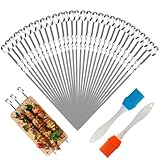 Grillspieße Edelstahl,30 Stück Schaschlikspieße Edelstahl 30cm,Grill...