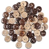 Holzknöpfe Natur 100 Stück Knöpfe Holz Kokosnussknöpfe Knöpfe zum Annähen...