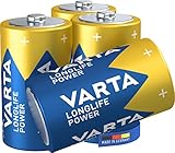 VARTA Batterien D Mono, 4 Stück, Longlife Power, Alkaline, 1,5V, ideal für...