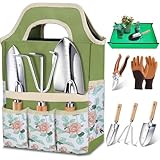 Kynup Gartenwerkzeug Set, 7-teiliges Gartenset aus Edelstahl mit Gartengeräte...