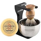 Anbbas Herren Geschenk Set Rasierpinsel Reines Dachshaar Shaving Brush Badger...