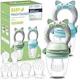 Fruchtsauger Baby, 2 Stück Obstschnuller für Babys ab 3 Monate, 2023 Upgrade...