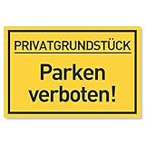 Privatgrundstück Parken Verboten Schild (30x20 cm Kunststoff) - Klares Zeichen...