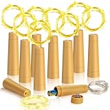 Ymenow Flaschenlicht mit Timer, 10 Stück Flaschenlichterkette Korken 2M 20LED...