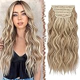 FESHFEN Clip in Extensions, 4PCS 50 cm Haarverlängerungen mit Clips Synthetik...