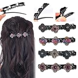 Doppelschicht Haarspange,4 Pcs Geflochtene Haarspangen 2024 Haarspangen Damen...