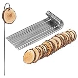 Ideen mit Herz 25 Metall-Pflanzenstecker (20 cm hoch, Ø 2 mm) | 25 Holzscheiben...