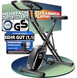 HELDENWERK Heimtrainer fahrrad Klappbar Set-extra bequem & leise- [FlexiFoam]...