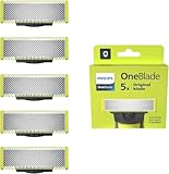 Philips OneBlade Original Klingen - 5x Original-Ersatzklingen, Trimmen und...