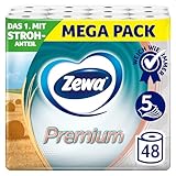 Zewa Premium Toilettenpapier 5-lagig Riesenpackung 6 Packungen (je 8 Rollen x...