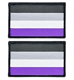 stidsds Asexuelle Flaggenaufnäher, asexuelle Regenbogen-Flaggen, bestickte...